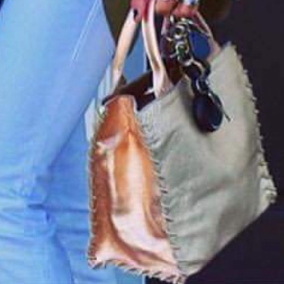 Let and Her Lux designer gold & rose gold leather crossbody. Size:MEDIUM - Picture 2 of 13